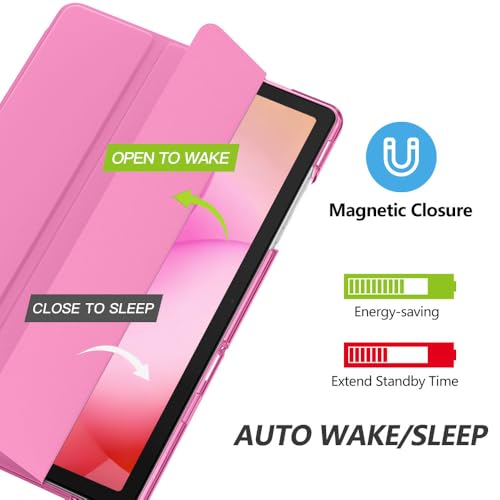 Image of MoKo for Samsung Galaxy Tab A11 Plus / A11+ Case 11 Inch 2026, Galaxy Tab A9 Plus / A9+ Case 11 Inch 2024, Slim Stand Hard PC Translucent Back Shell Smart Cover, Auto Wake /Sleep, Peony