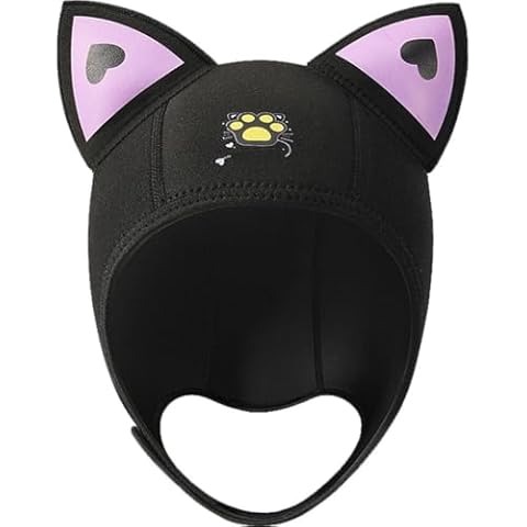 Wiywef Snorkel Hat 3mm Cat Ears Neoprene Diving Hood Thickened Surfing Sailing Cap Wetsuits for Surfing Kayaking and Water Sports Cover