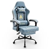 【Confort Optimal】Dotée d'un appuie-tête réglable et d'un coussin lombaire amovible, cette chaise gaming ergonomique soulage efficacement les douleurs cervicales et lombaires. Le rembourrage dense et la mousse mémoire épousent parfaitement votre morphologie pour des sessions prolongées de jeu ou de travail au bureau.