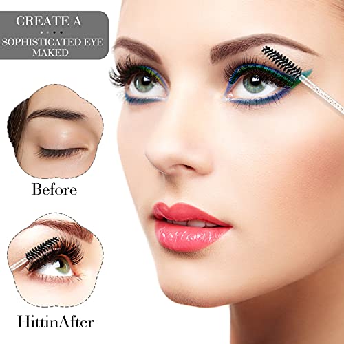 300 Pcs Disposable Crystal Mascara Wand Eyelash Brush Applicator Eyebrow Brush For Eyelash Extension Supplies (Black) #TOP3