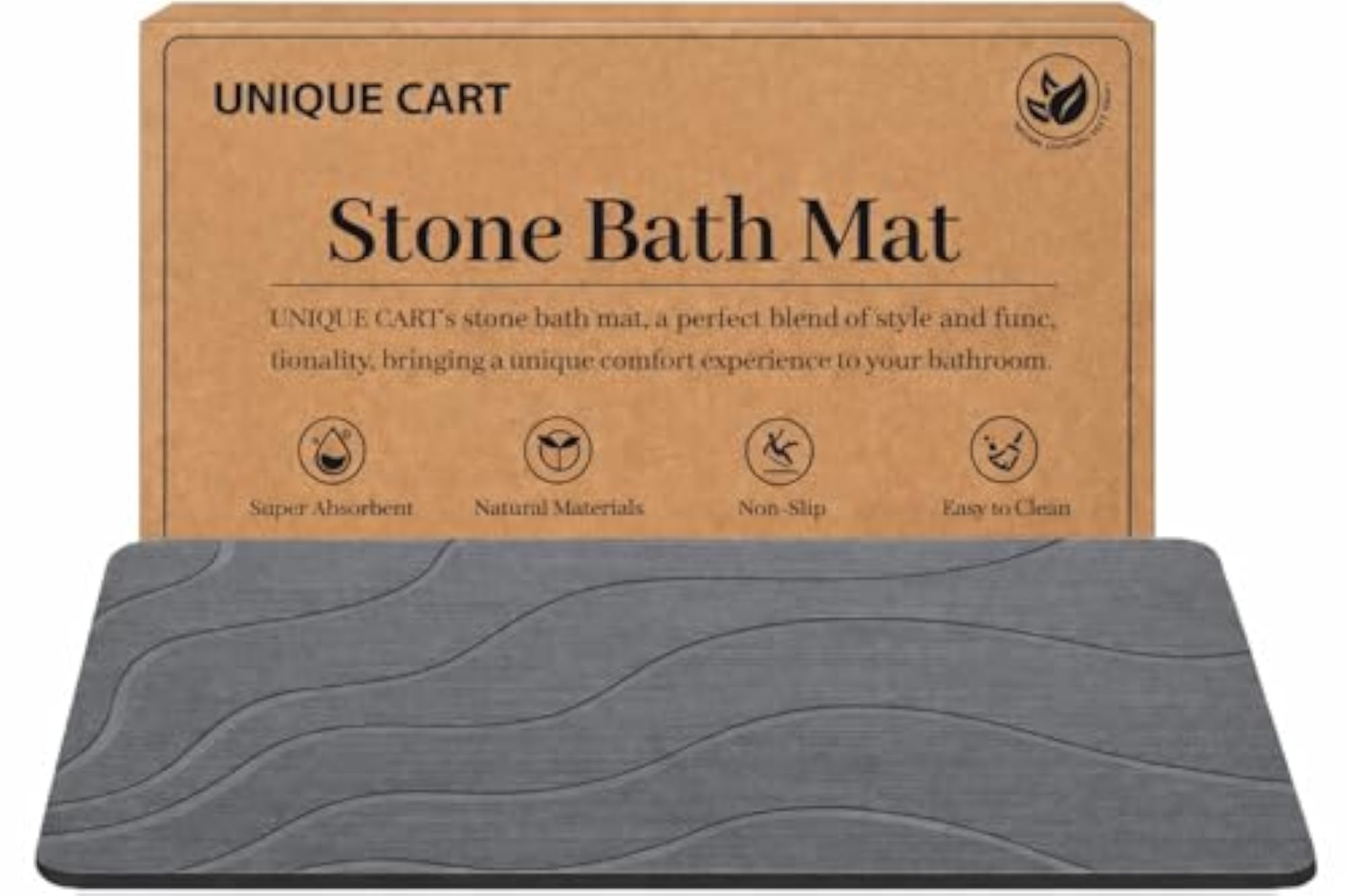 Quick Dry Stone Bath Mat, Non-Slip Diatomite