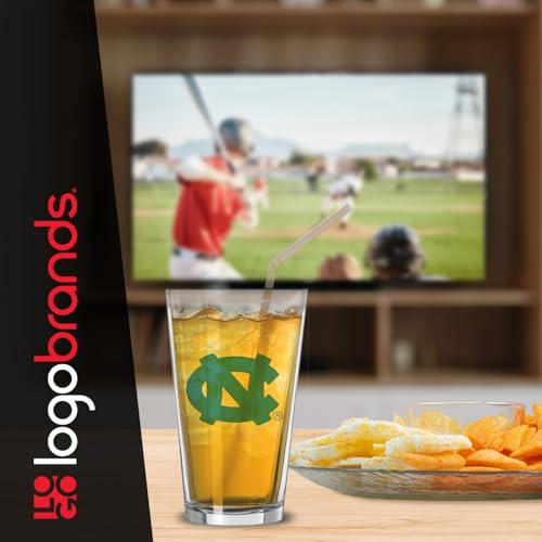 Image of Logo Brands NCAA 16 oz Pint Glass - Durable Glass With Bold Team Color- Chip-Resistant Rim Drinkware For Fans, Tailgates, Home Bars & Everyday Use