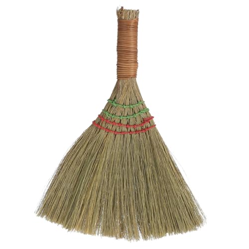 Ipetboom Small Straw Whisk Broom Handheld Desk Broom with Soft Bristles Large Woven Handle for Household Dust Cleaning Indoor Outdoor Car Sweeping