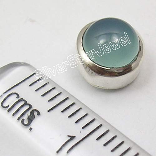 925 Solid Silver Real Chalcedony Earrings 0.8 cm New Gemstone - Image 3