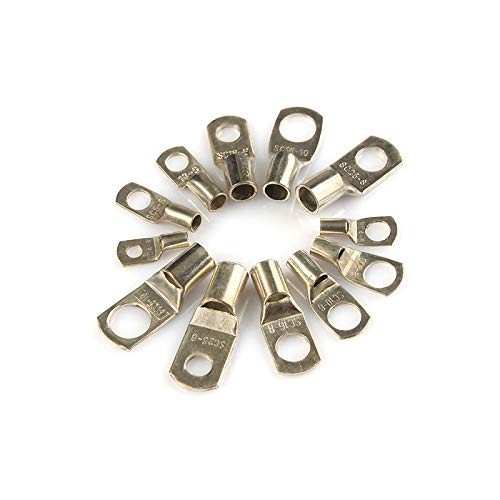 KLHRKNDGGO 170個 端子 錫メッキ銅ラグリング シール ワイヤコネクタ バッテリー端子 圧着はんだ付け端子 SC10-6