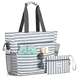 G4Free ビーチバッグ、防水防砂ビーチトートバッグ、女性用大容量折りたたみビーチバッグ