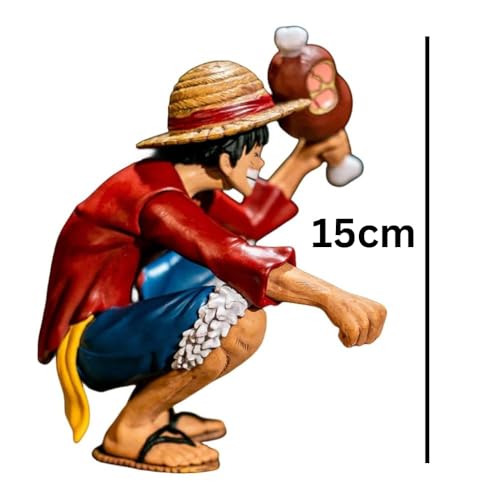 Image of Blue Aura Monkey D Luffy Action Figure Height -13cm Multicolour PVC Figurine | Luffy Smiling Big Size