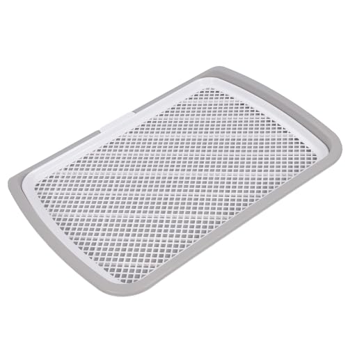 Dog Litter Box, Dog Potty Tray Dog Training Toilet Puppy Pee Pad Holder Mesh Pad Tray Doggie Toilet Potty Trainer Pee Pad Holder for Small Medium Large Dogs, 19.7x26x2in (Gray)