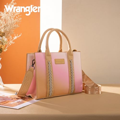 Wrangler średnia torba na ramię dla kobiet designerska torebka torebka z uchwytem górnym z paskiem, Gradient jasnobrązowy, Medium