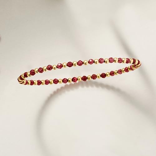 Ross-Simons 6.00 ct. t.w. Ruby and 10kt Yellow Gold Bead Stretch Bracelet3