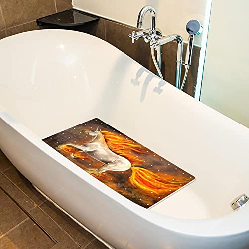 Tapis de baignoire antidérapant licorne feu 41x71 cm