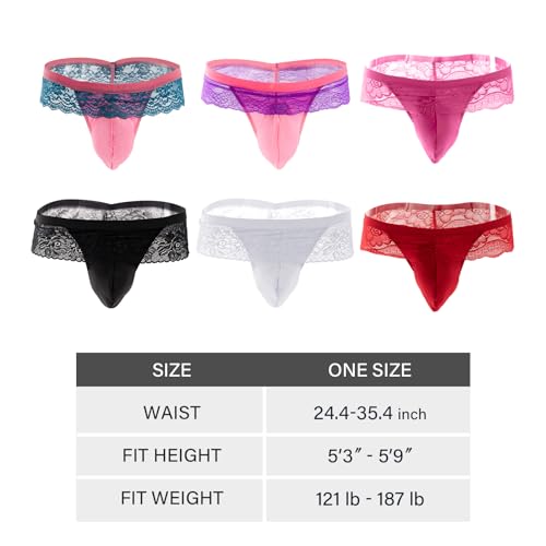 Mens Sissy Skirt Lace Thong Briefs Sexy Lingerie Crossdressers Underwear Panties with Pouch2
