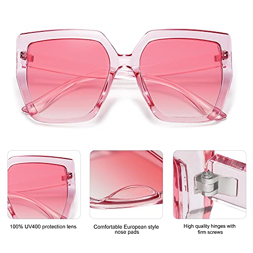 SOJOS Horned Rim Thick Sunglasses for Women Trendy Oversized Black Modern Hipster Fashion Shades SJ21613