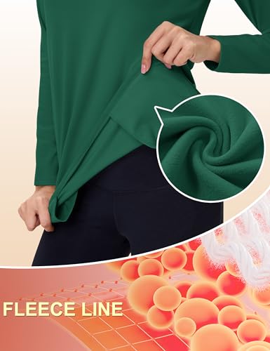 TACVASEN Women's Thermal Shirts Mock Turtleneck Fleece Lined Long Sleeve Underwear Water Resistant Athletic Base Layer4