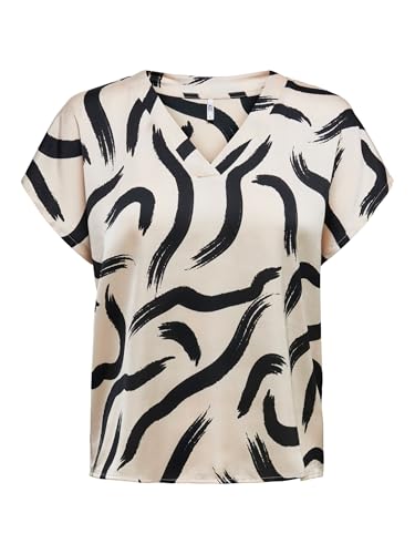 JdY Damen Kurzarm Bluse Lockeres T-Shirt V-Ausschnitt Top Business Oberteil...