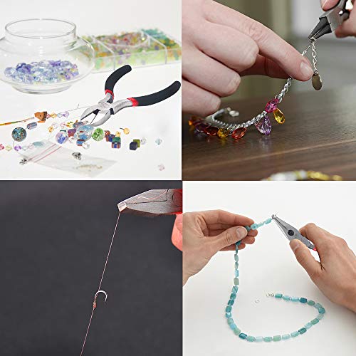 Image of 4 PCS Pliers Set including Needle Nose Pliers Round Nose Pliers Wire Cutters Flat Nose Pliers for Jewelry Making