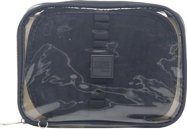 Estojo Box 100 Pens Grande Jumbo PVC Transparente Com Aba Necessaire (PRETO)