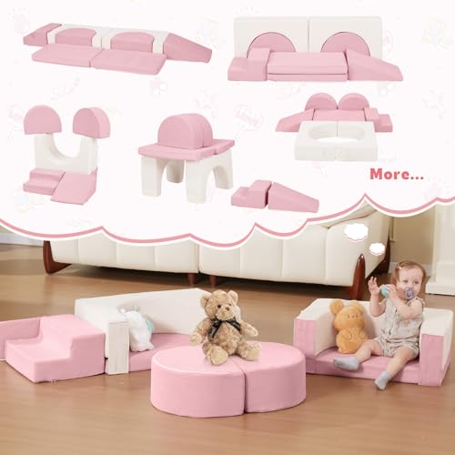 Image of Foam Climbing Toys for Toddlers, Climbing Blocks with Ball Pit | Convertible Climb and Crawl Soft Play Set Indoor, High-Density Foam Play Equipment for Boys & Girls(Large Size)