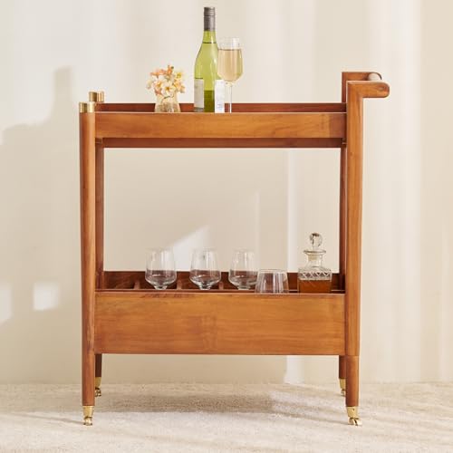Image of Home Centre | Amanda Serving Trolley | for Kitchen and Bar | Brown