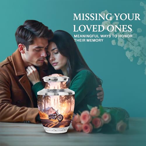 Image of Bike Urn Large Urns for Human Ashes 1 Large & 4 Small | Cremation Urns for Adult, Urn for Brother & Sister, Memorial for Your Loved One