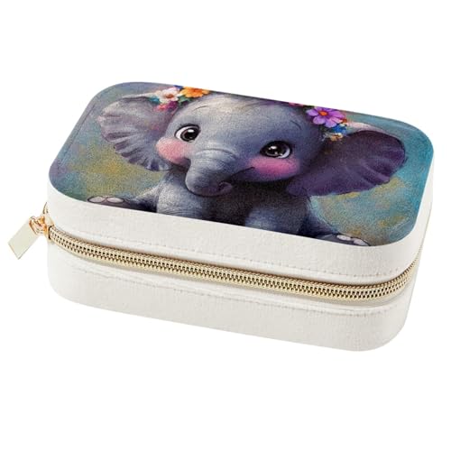 Boîte à bijoux portable éléphant pour ranger boucles d'oreilles, bagues et colliers - 2