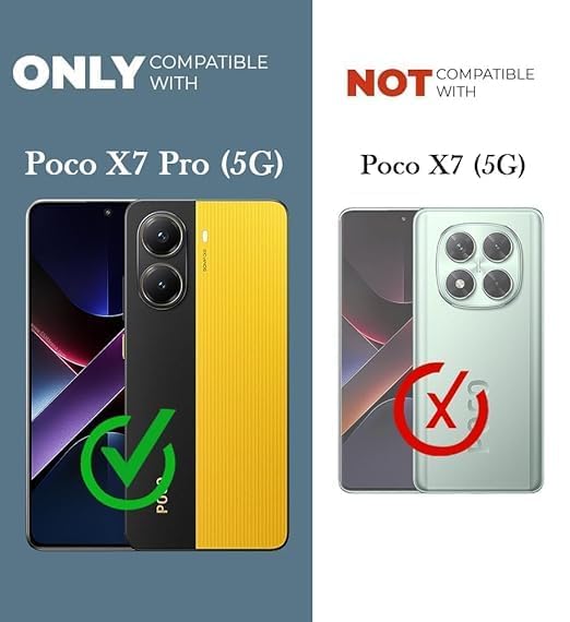 Image of Jkobi Lifetime Anti-Yellow MagSafe Compatible Clear Back Cover Case for Poco X7 Pro 5G (Sleek Hard Crystal | Shockproof and Camera Protection)