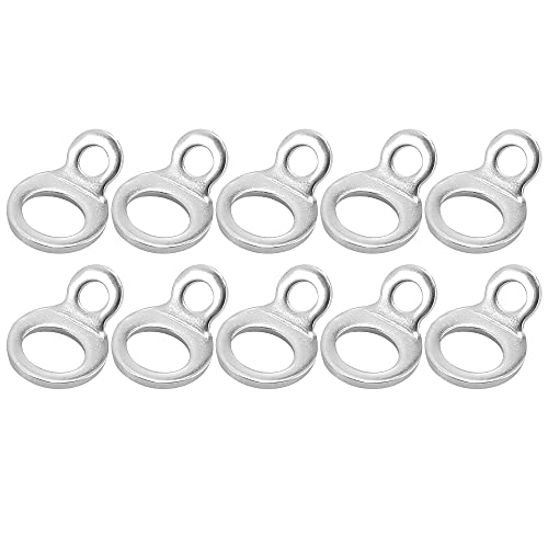 Motoforti 10 anillos de acero inoxidable plateado para amarre de anclajes, anillos de correa multiusos para motocicleta, motocicleta, moto, ATV, remolque, camión, 10 unidades Cover