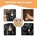 CAIRIAC Mini Coin Purse Keychain Cute Owl Backpack Change Wallet Bags Jewelry Pouch with Keyring for Women Storage Coins, Wireless Earbuds, Rings, Earrings (Khaki)