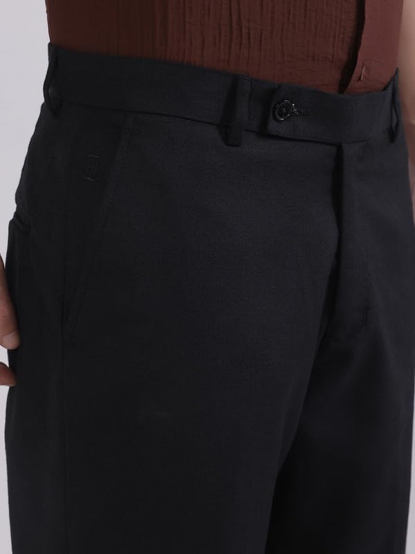 Image of TAHVO Men's Slim Fit Linen Tailored Trousers
