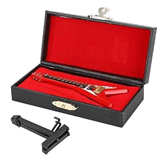GAESHOW Guitare décoration Ornements Miniatures en Forme de V Mini Instrument de Musique modèle Cadeau Rouge 10 cm Belle - Les Beatles, Paul McCartney, John Lennon, RIngo Starr, George Harrison