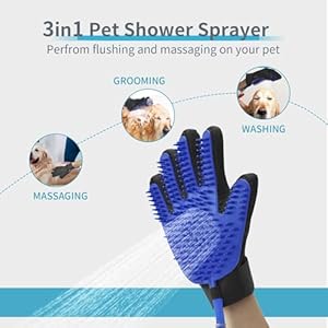 All-in-One Dog Grooming Bath Tool: Shower Scrubber, Dog Washing Gloves, Perfect for Cat and Dog Grooming, Pet Store Essential, Brush Glove & Hose Sprayer by Busteelight