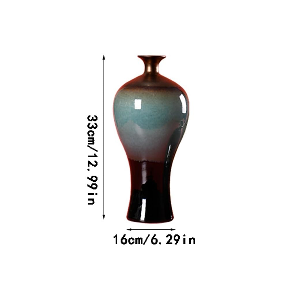 Blumenvase Keramikvase Ornamente, getrocknete Blumen Wohnzimmer Keramik, Blumenarrangement dekorative Vase, Balkon Wohndeko
