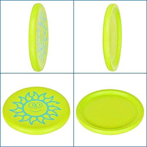 BangShou Wurfscheibe für Kinder Softe Wurfscheibe Weiches Flying Disc Verdickte mit Cartoon Muster für Kinder Sport (Grüne Sonne)
