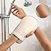 TIESOME 2 Pcs Exfoliating Mitt with Thumb Holes, Traditional Body Scrub Glove Korean Washcloth Body Exfoliator foe Keratosis Pilaris and Self Tan Prep