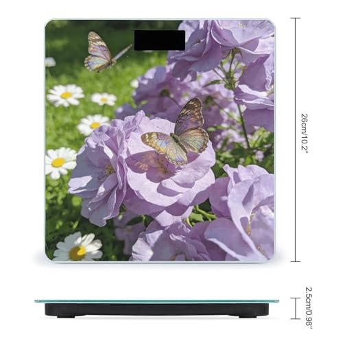 Báscula digital para cuerpo Light Purple Flowers 180kg miniatura 2