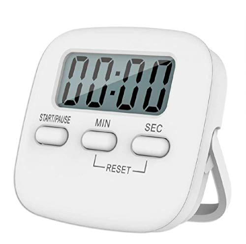 KJYS Krisnajeet Digital Kitchen Timer/Stopwatch Timer/Clock with Alarm and Magnetic Stand for Exercise (White)