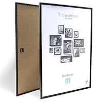 Cornice moderna in MDF grigio per foto e immagini piccole 18 x 24 cm, con protezione in vetro acrilico, adatta come supporto da tavolo e da parete, in verticale o orizzontale