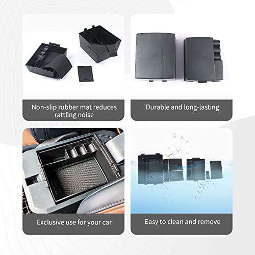 Image of CDEFG for 2022-2026 Ford Maverick Center Console Organizer Tray Accessory | for 2022-2026 Maverick Armrest Trays Storage Box Coin Holder Maverick Truck Accessories, 2-Pack (Black Trim)
