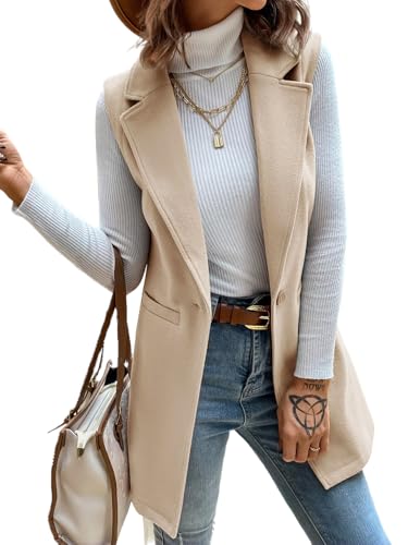 Gilet long sans manches pour femme idéal pour vos sorties d'automne en laine