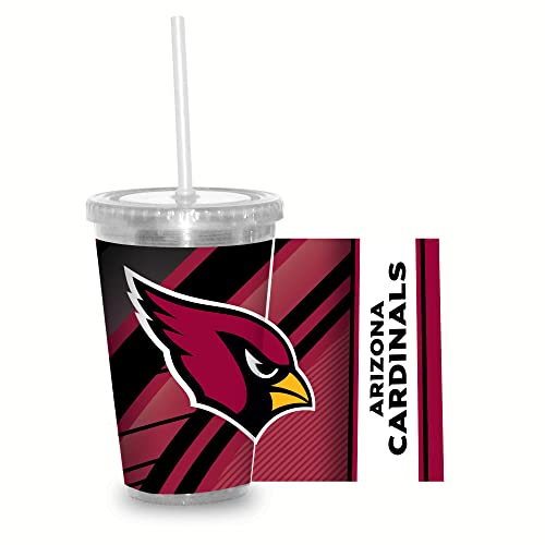 Image of Rico Industries NFL Football 16oz Clear Tumbler W /Straw for NFL Fans