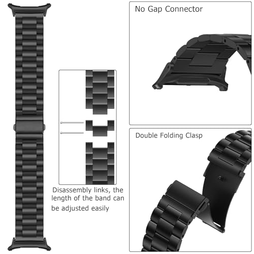 Anlinser-No-Gap-Bands-Compatible-with-Samsung-Galaxy-Watch-Ultra-Band-47mm-22mm-Metal-Strap-Galaxy-Watch-Ultra-Band-for-Women-Men-Black