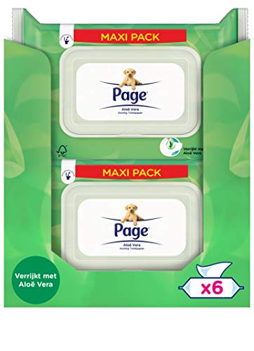Page Vochtig Toiletpapier - Aloƫ Vera - 456 Stuks - 12 x 38 Stuks - Voordeelverpakking - Image 4