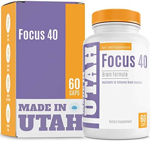 SALT LAKE SUPPLEMENTS SLS Brain Booster Focus 40 Brain Formula is a Powerful Nootropic and Brain Supplement That Supports Mental Alertness, Memory, Focus, and Concentration - Made in Our Lab in Utah