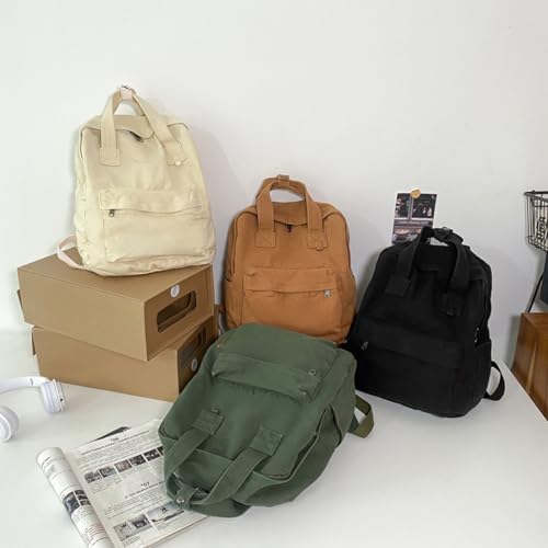 Image of MaxxCloud Vintage Denim Laptop Backpack Casual Canvas Daypack Handbag Purse Lightweight Rucksack Shoulder Bag