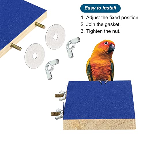 PATIKIL Bird Perch Stand Platform, Parrot Stand Platform Playground Paw Grinding Clean for Parakeet Cockatiel Cage Accessory Blue - Image 3