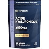 Acide Hyaluronique Gelules 800kDA | 90 Vegan Gélules | Acide Hyaluronique Gelules | Haute Dosé | Complément Alimentaire Cheveux, Peau, Yeux & Articulations | par Horbaach