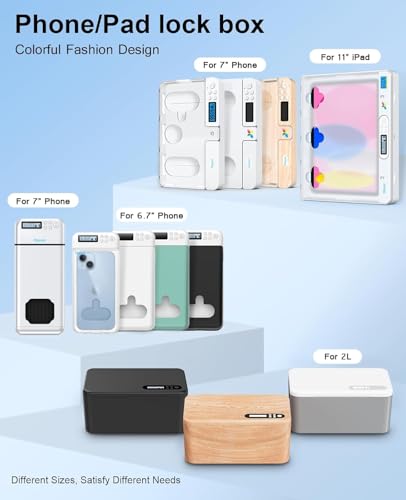 Dayear Phone Lock Box, Safe Timed Lock Box für iPhone/Android, Telefon Gefängnis mit Timer, Telefon Gefängnis Hilfe Kinder/Erwachsene Selbststeuerung/Silber
