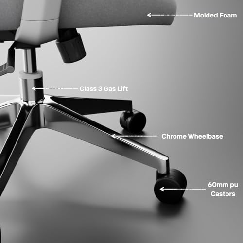Image of Kinetix Ergonomic Office Chair for Work | Multi-Lock Synchro Tilt Mechanism | 5 Year Warranty | 3D Armrest | Adjustable Lumbar (Grey, 3D with Multi Lock)