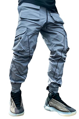 DIOTSR Mens Cargo Pants Techwear Hip Hop Harem Pant Jogger Sweatpants with Pockets Streetwear Punk Jogging