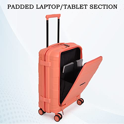 Image of it luggage Momentous Fusion Coral Set of 2-24 & 20 inches Cabin with Laptop Section and Medium Expandable Polypropylene Hardsided with TSA Lock & Wet Pouch Inside 8 Wheel Trolley Bag